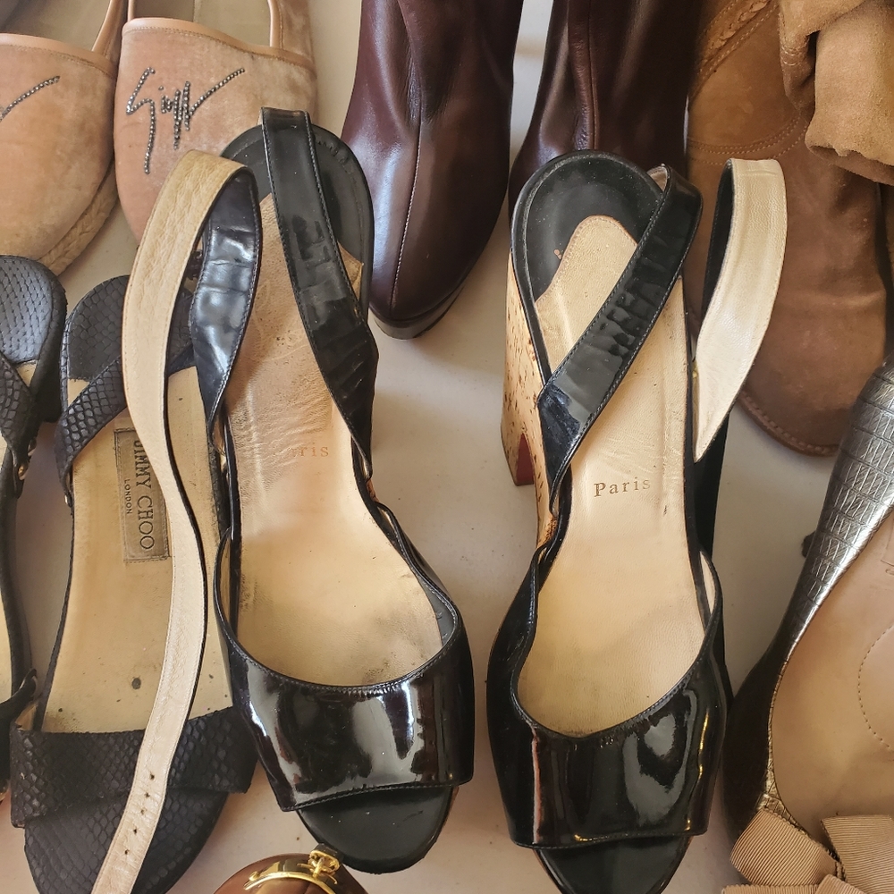 Christian Louboutin cork wedge sandals